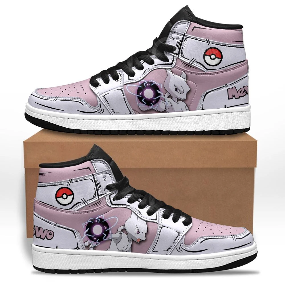 Kingofallstore - Anime Shoes Mewtwo Sneakers Custom Pokemon Anime Shoes