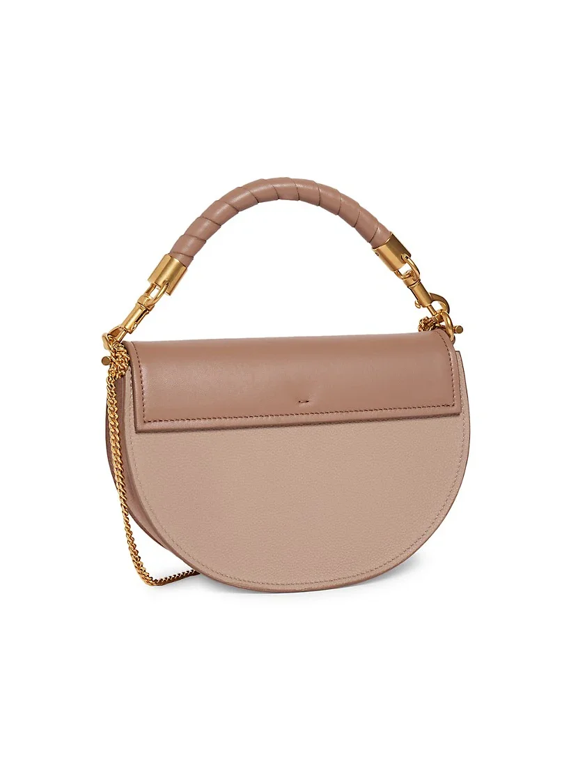 Chlo&eacute; Marcie Leather Top Handle Saddle Bag-Woodrose