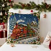Christmas DIY 11CT Stamped Cross Stitch Throw Pillow Kit 45x45cm