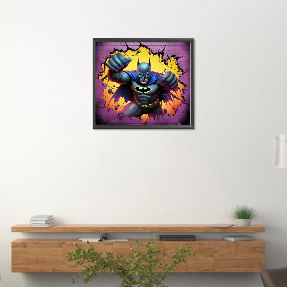 Diamond Painting - Full Round Drill - Batman Breaking Wall(Canvas|40*35cm)