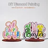 2pcs/set DIY Special Shape Diamond Painting Easter Bunny Egg Wooden Desk Ornament Craft Decor Kit