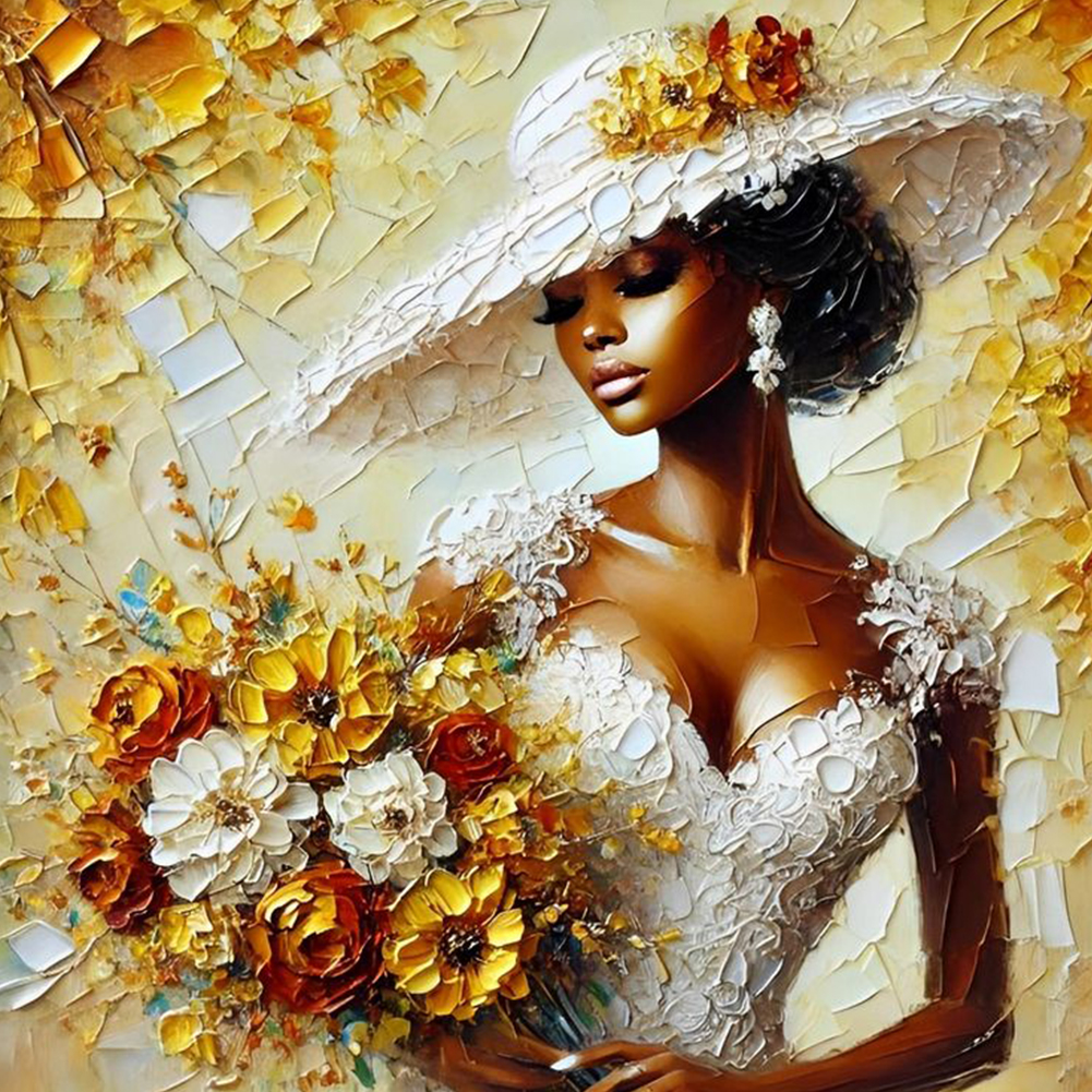 Lady 40*40cm(canvas) full round drill diamond painting