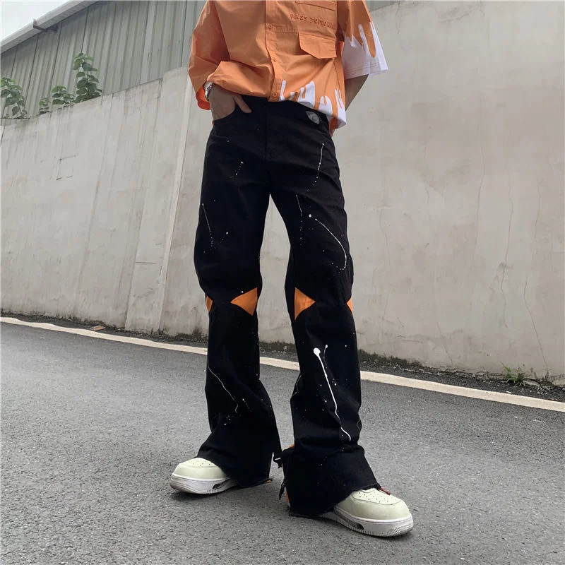Unisex Hiphop Splash Ink Trousers