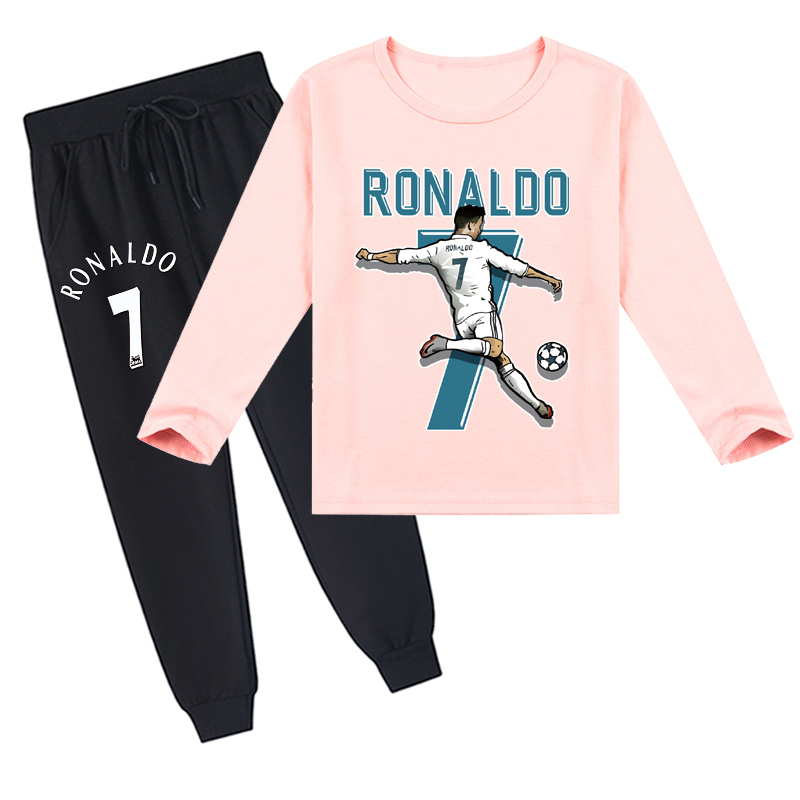 Mayoulove Cristiano Ronaldo Long Sleeve T-Shirt Set for Boys  Girls - Trendy Sportswear, Cool Designs, Gift Idea-Mayoulove