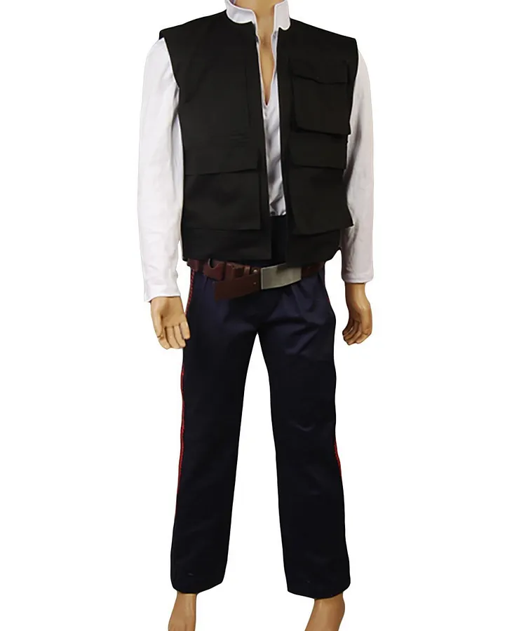 Anh A New Hope Han Solo Costume Vest Shirt Pants Halloween Carnival Suit