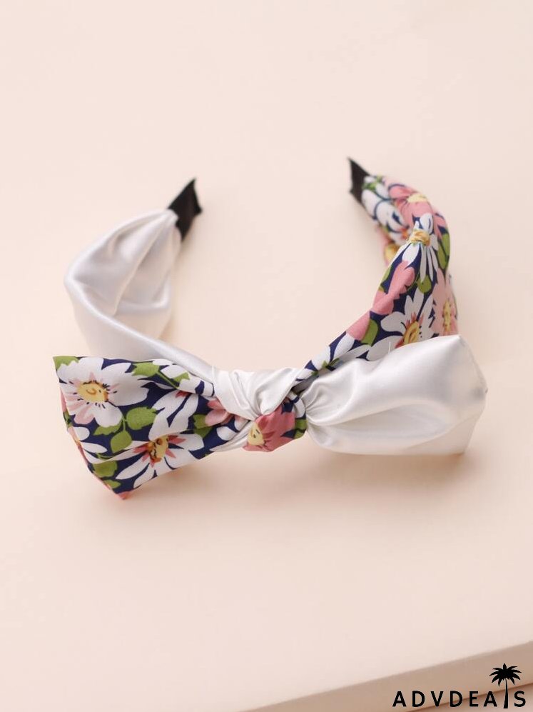Floral Print Bow Headband
