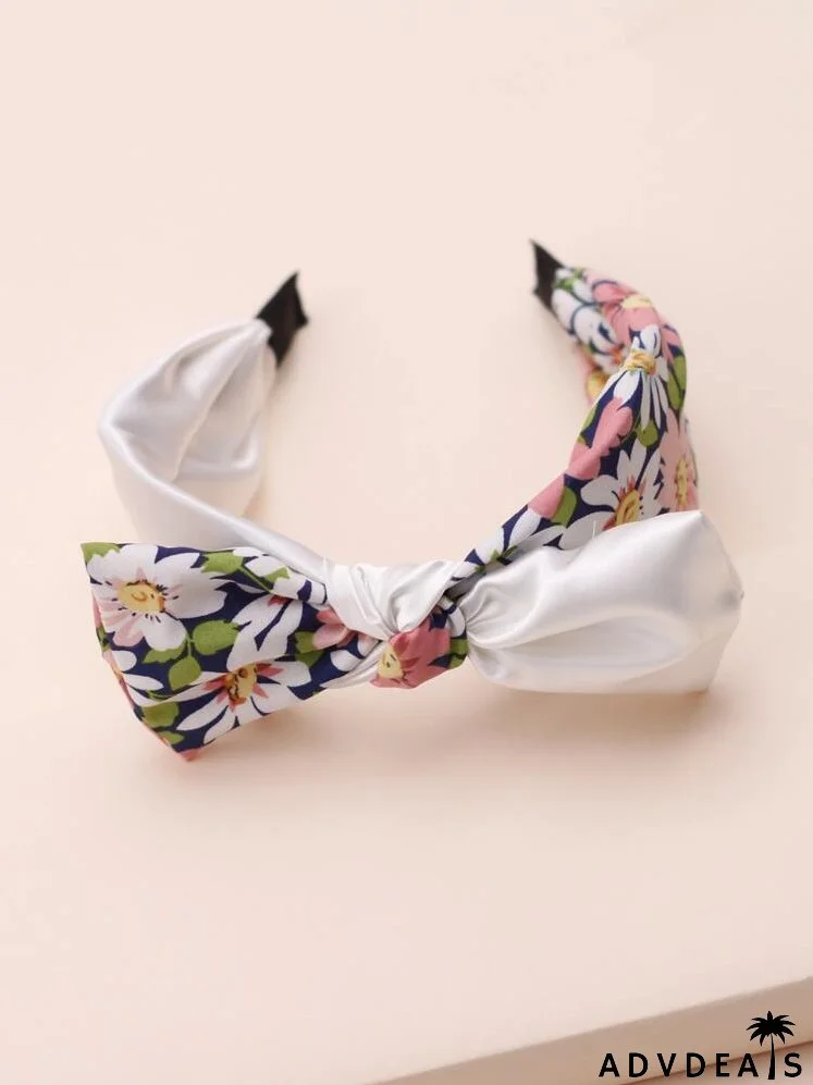 Floral Print Bow Headband