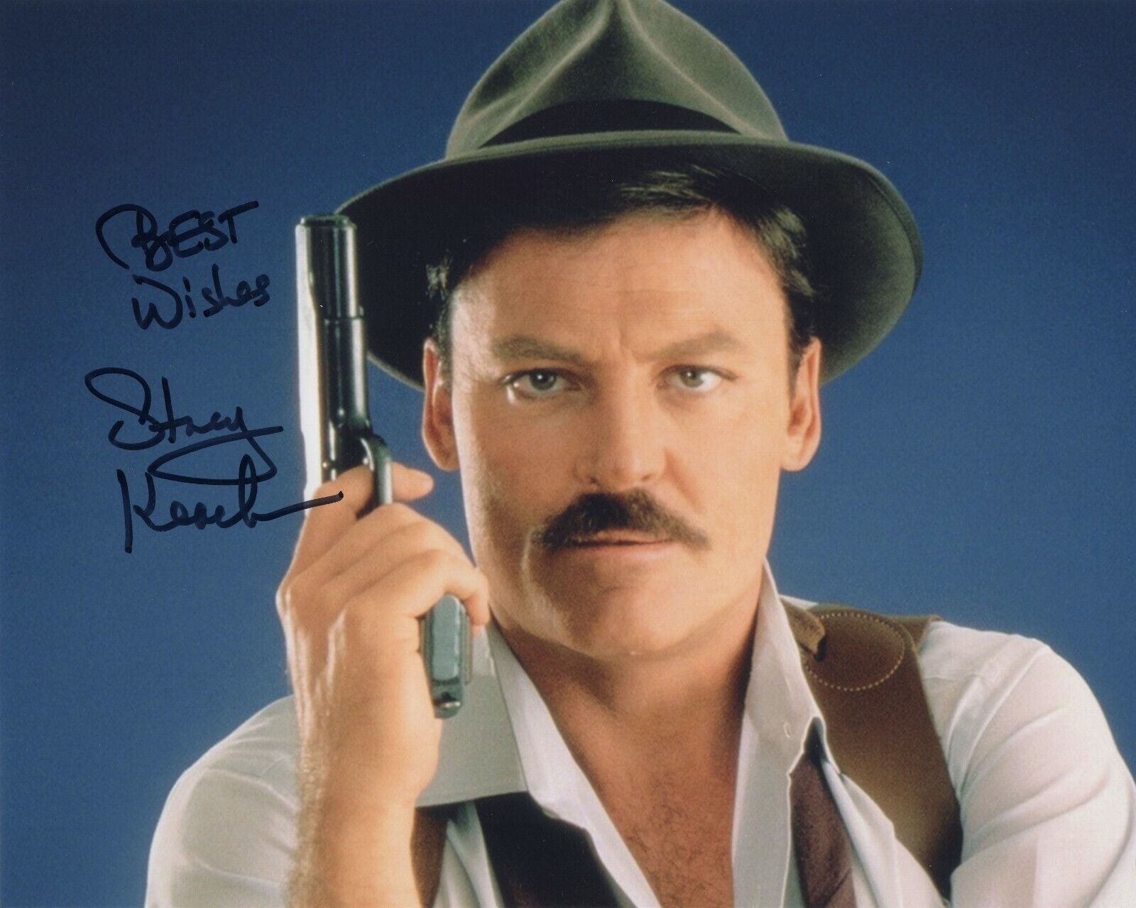 STACY KEACH SIGNED AUTOGRAPH 8X10 Photo Poster painting MIKE HAMMER