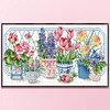 [Brand]Potted Flowers - 14CT Stamped Cross Stitch - 47*28cm - Flower Natural