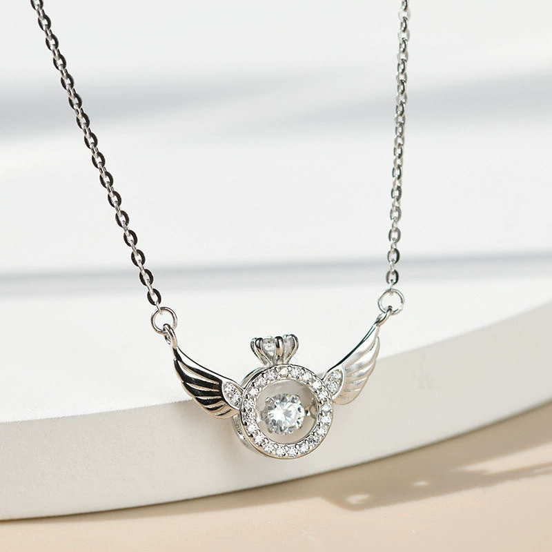Angel Wings Zirconia Gold-Plated Necklace