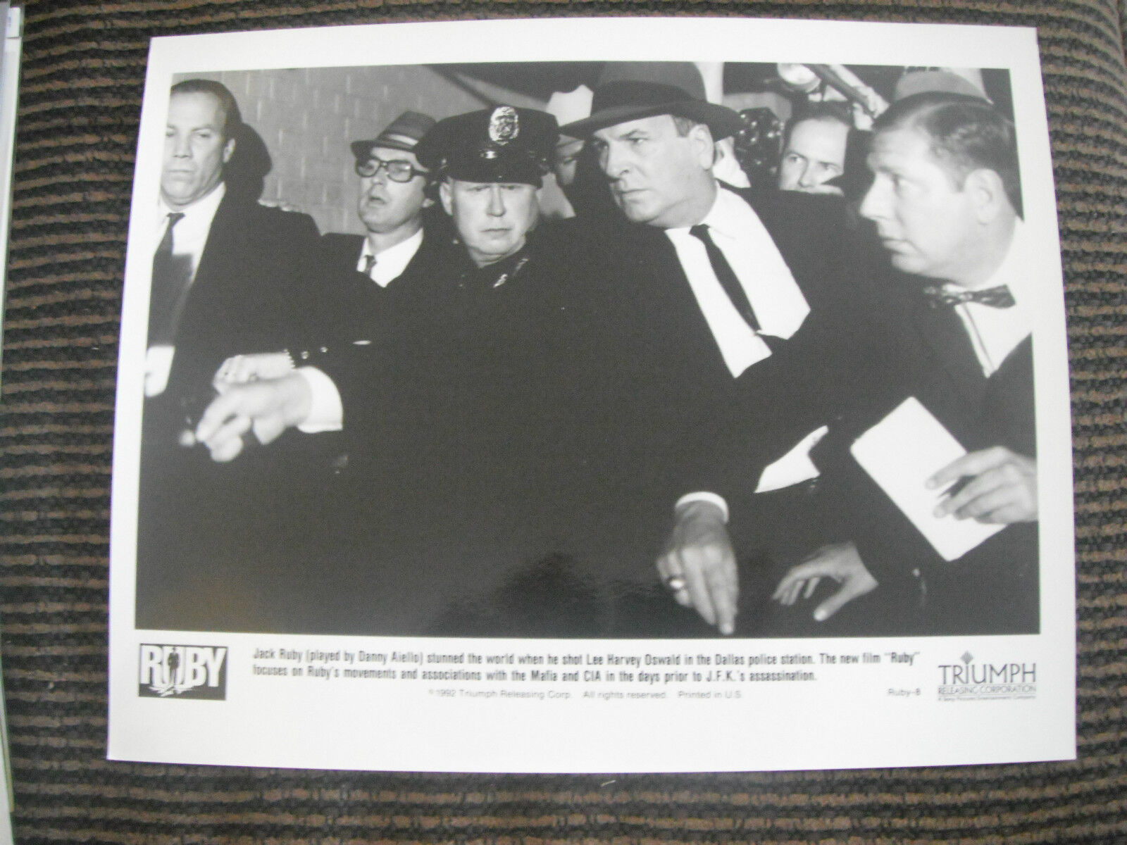 Ruby Danny Aiello 1992 B&W Photo Poster painting Photo Poster paintinggraph Promo Movie