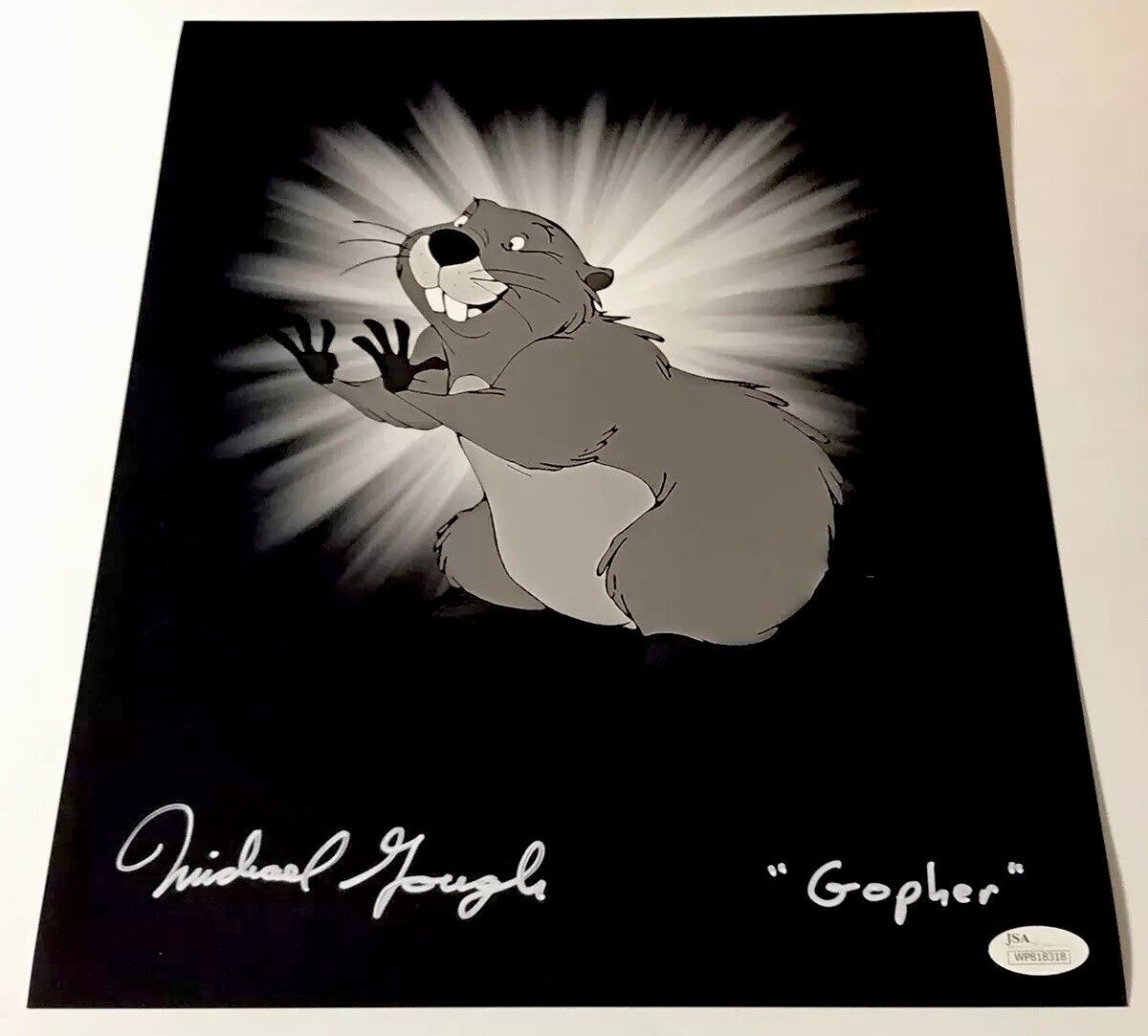 MICHAEL GOUGH Signed GOPHER 11x14 Winnie The POOH Photo Poster painting KINGDOM HEARTS JSA COA