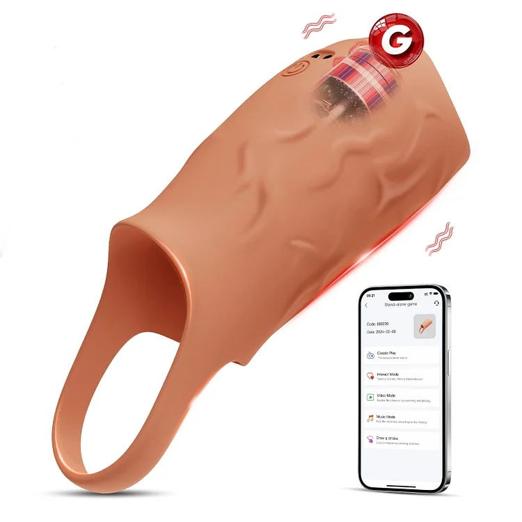 pearlsvibe -  App Control Vibrating Penis Sleeve Silicone Cock Ring With 10 Vibrations