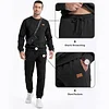 Mens 2 Piece Jacquard Sweatsuit Outfits Hoodie Sweatshirt & Joggers Sweatpants Set Tracksuit