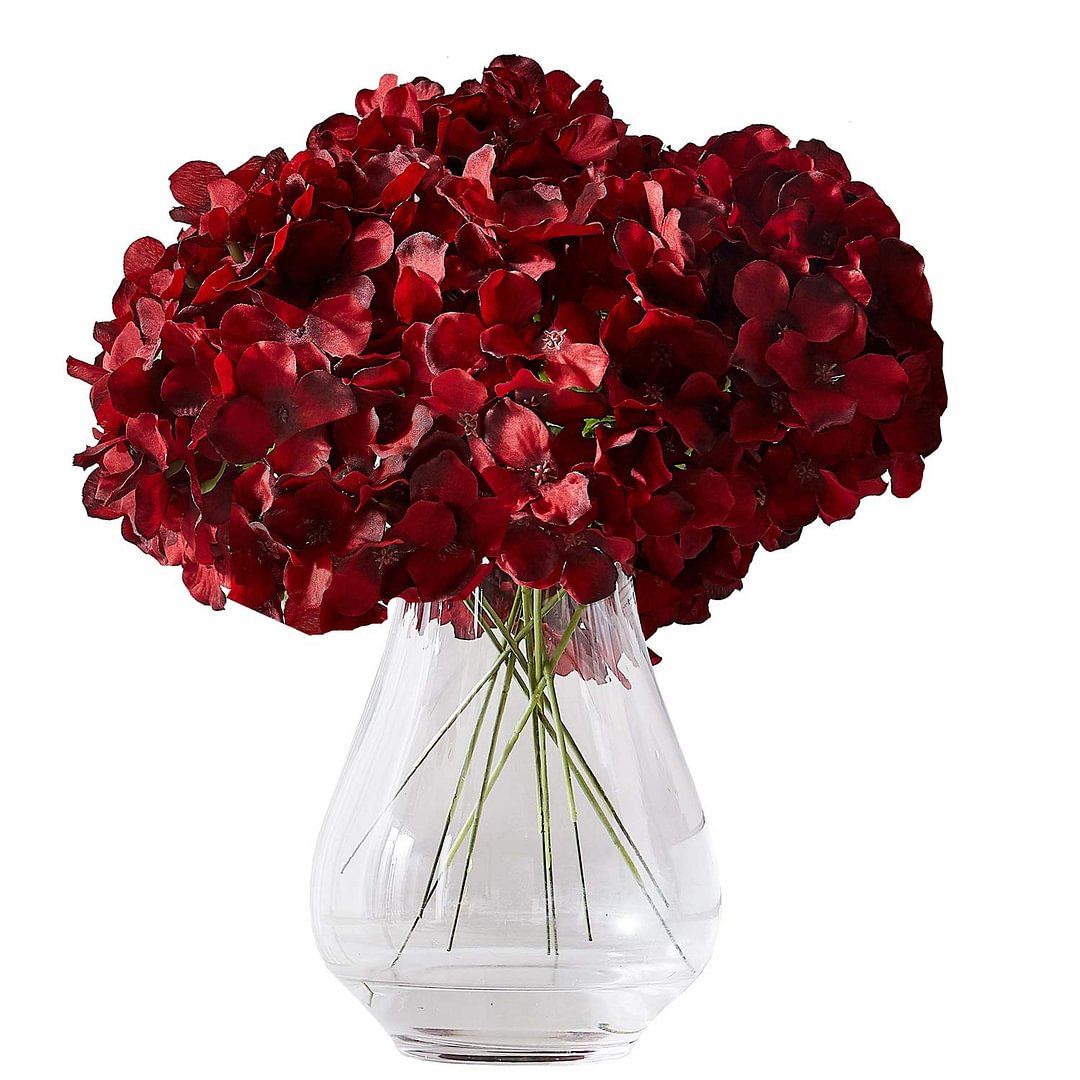 Artificial Hydrangea Flowers Blush Heads 10 Fake Hydrangea Silk Flowers for Wedding Centerpieces Bouquets