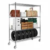 [US Local Warehouse] 5 Tier Wire Storage Rack with Wheels Garage Shelving Each Layer Support 250KG Shelving Units 70.87x59.76x23.98in for Warehouse Hospital Commercial Space