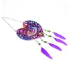 (US Only)Feather Wind Chime Theme 2D/Flat DIY Hanging Diamond Art Eye Pendant Decor