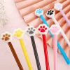 20PCS Cat Paws 0.5mm Blue Black Gel Pen School Opens Season Student Office Cute Stationery