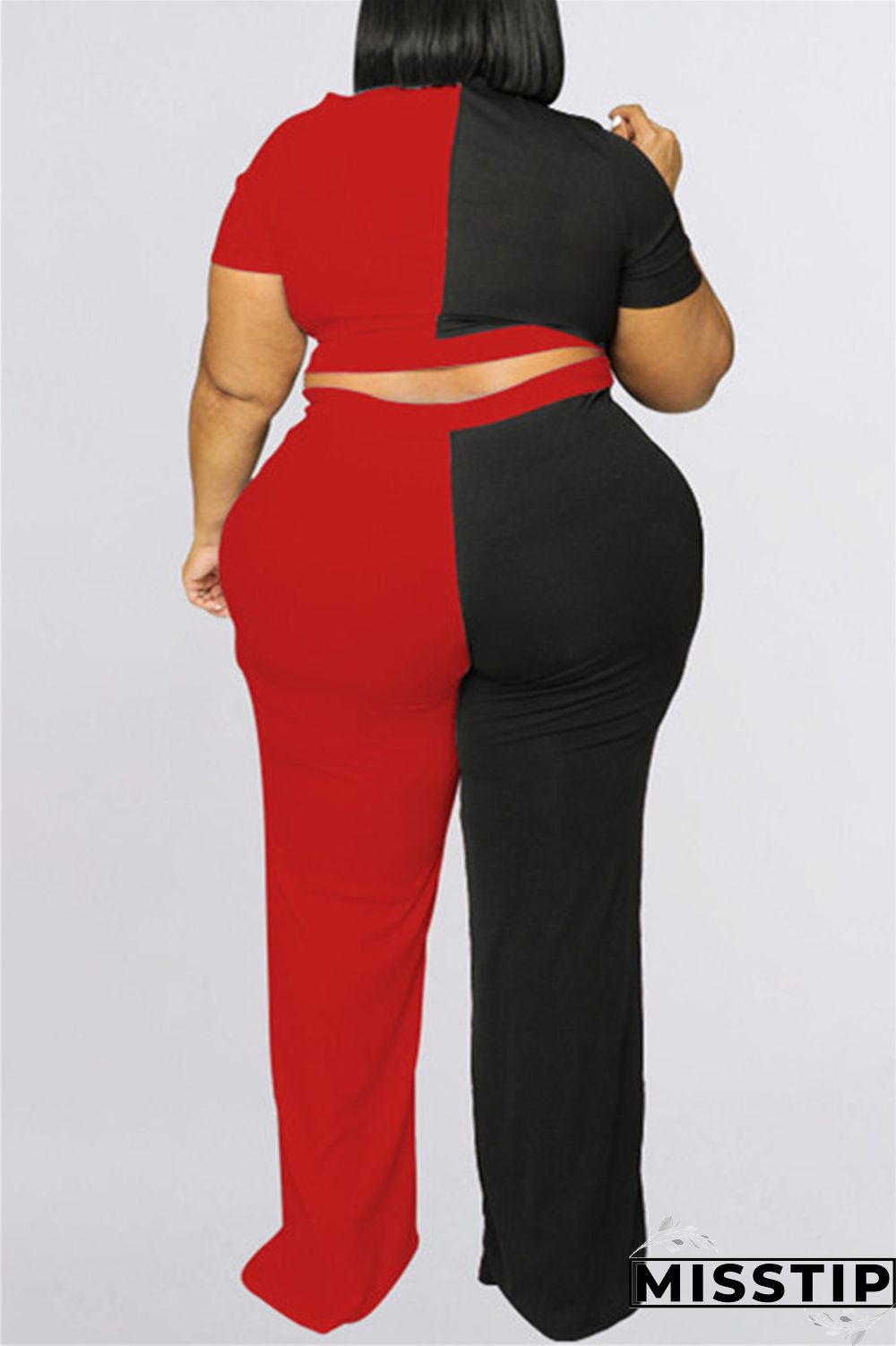 Yellow Black Fashion Casual Solid Patchwork Half A Turtleneck Plus Size Two Pieces