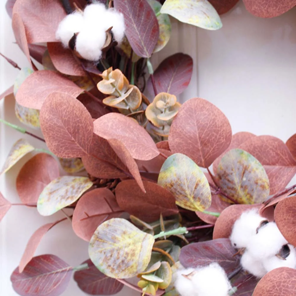 Autumn simulated eucalyptus leaves holiday garland props decoration