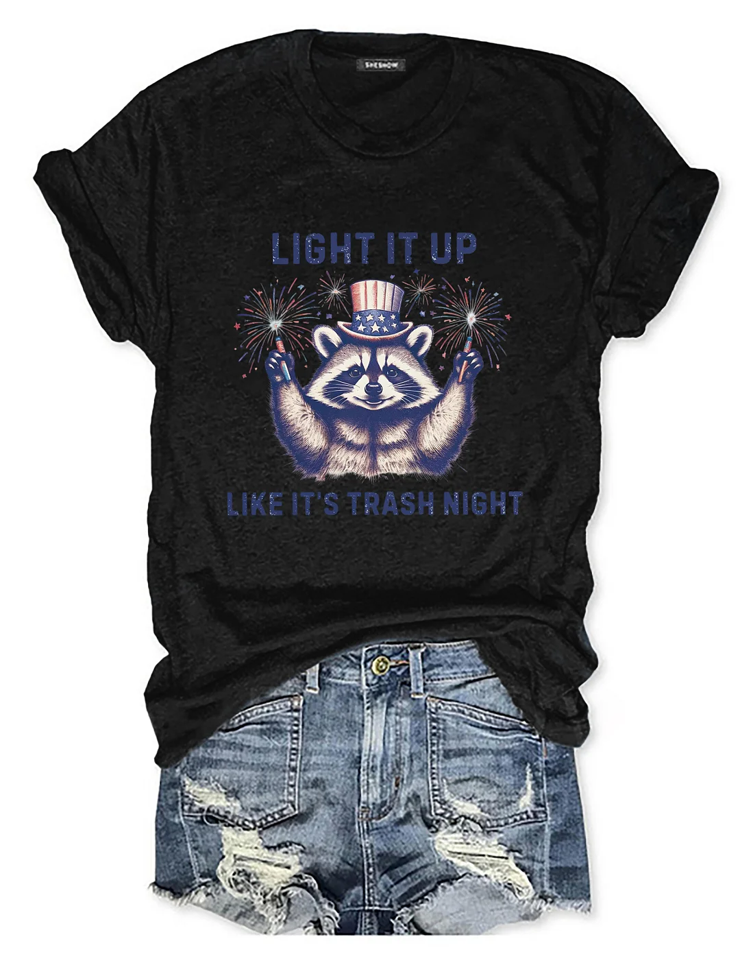 Funny Raccoon 4th of July T-shirt