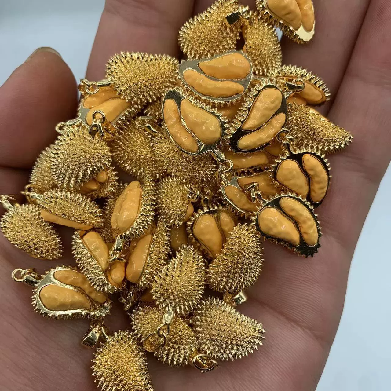 durian pendant gold plated necklace