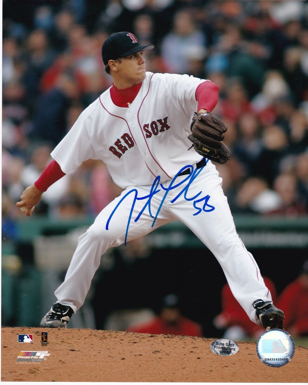 JONATHAN PAPELBON BOSTON RED SOX ACTION SIGNED 8x10