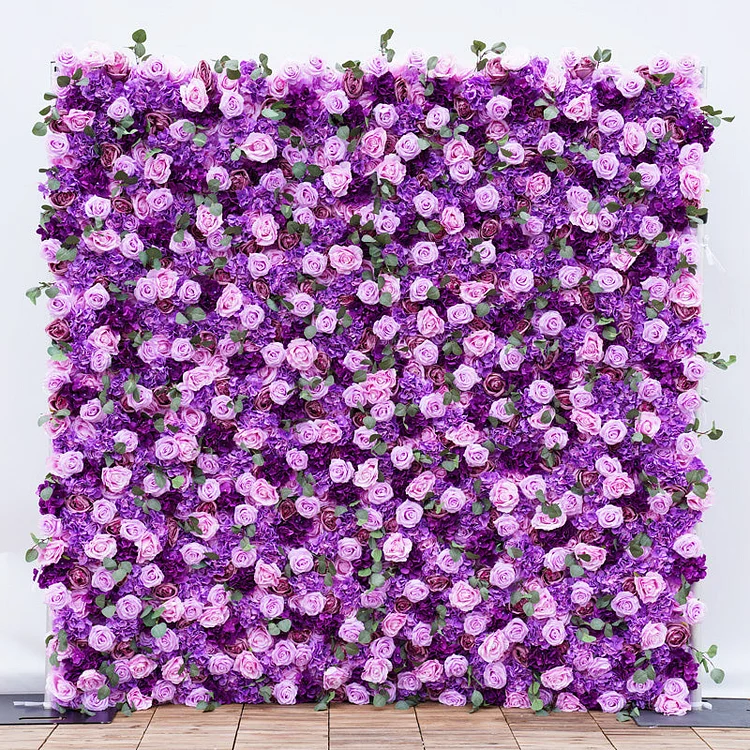 Purple 5D Cloth Flower Wall Arrangement Wedding Props A140 A7544