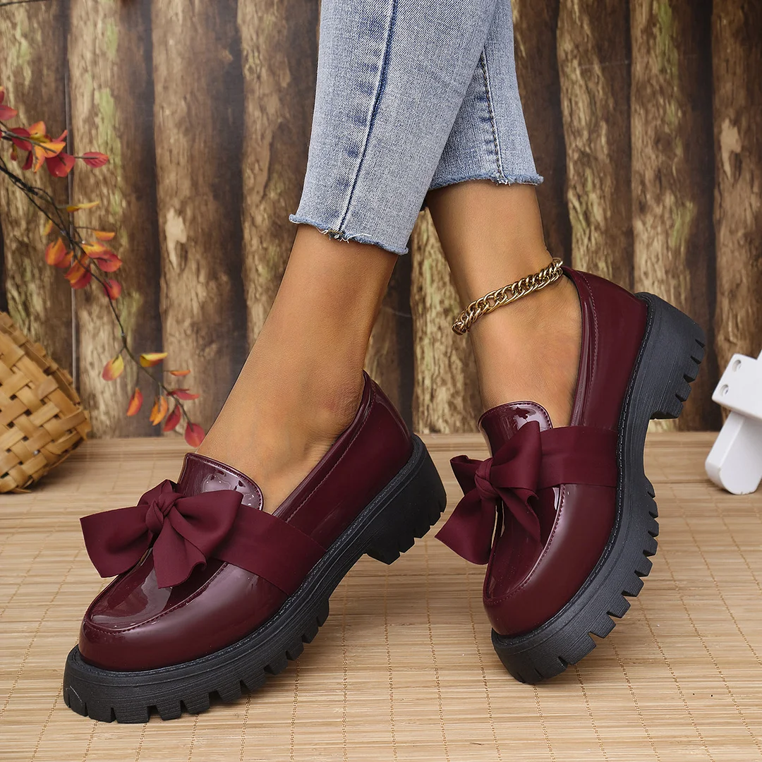 Breakj Breakj Shoes Women 2025 Spring And Autumn New Round Head British Wind Singles Women's Size One-Legged Little Leather Shoes