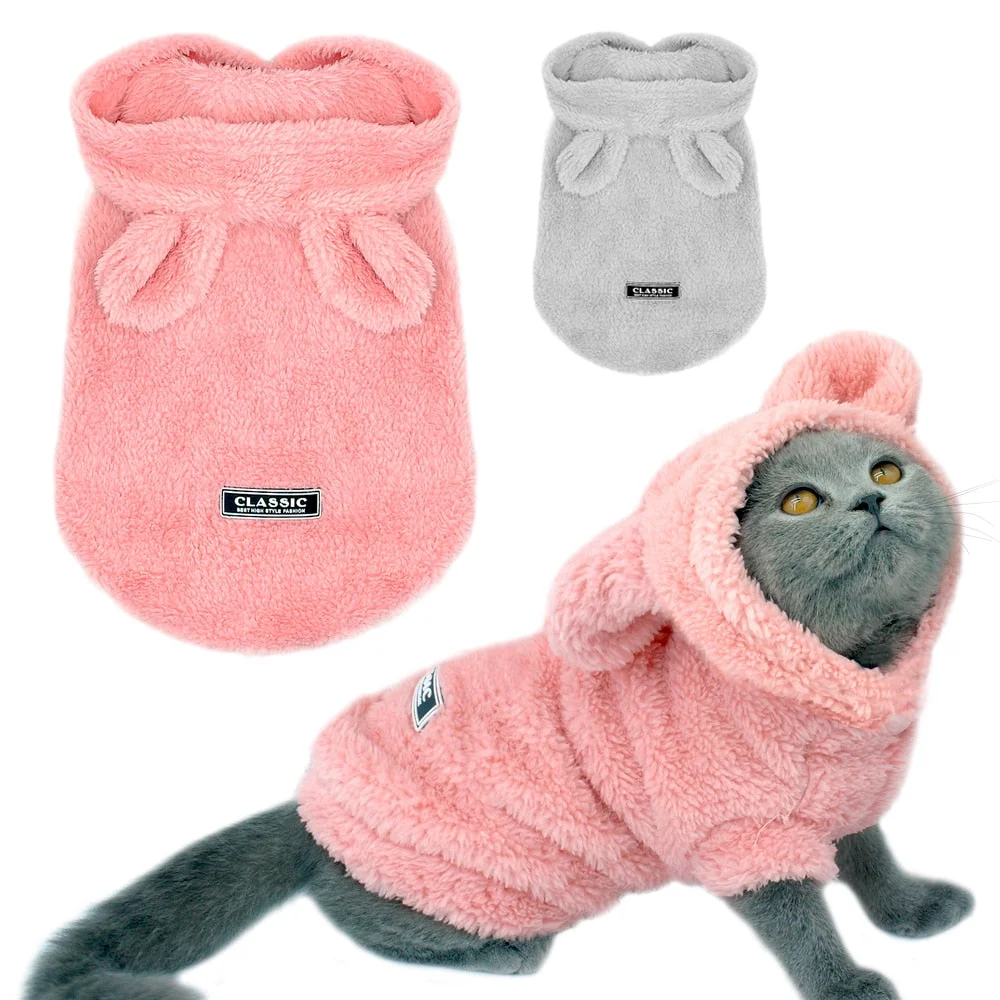 Warm Winter Cat and Small Dog Jacket with Hood