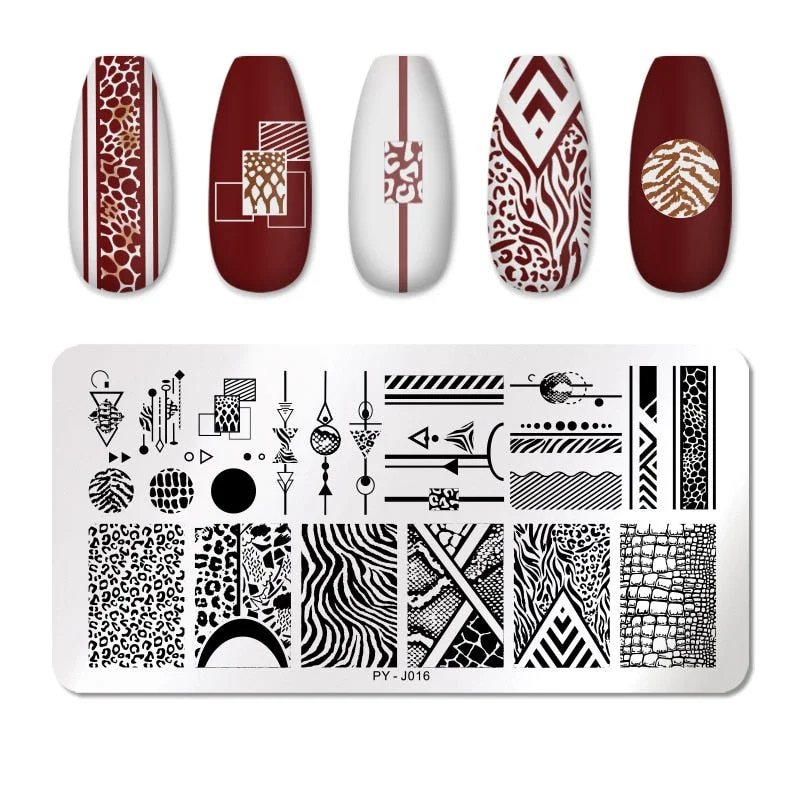 PICT YOU Square Lace Series Nail Stamping Plates Stencil Stainless Steel Tools Nail Art Stamp Design for DIY Image Plate-Nail Inspo