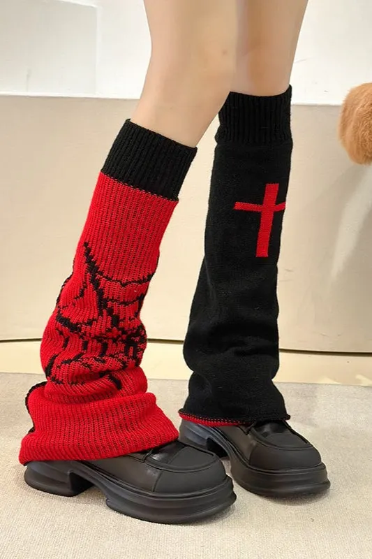 Cross Leg Warmers Y2K Slouchy Knee-High Socks