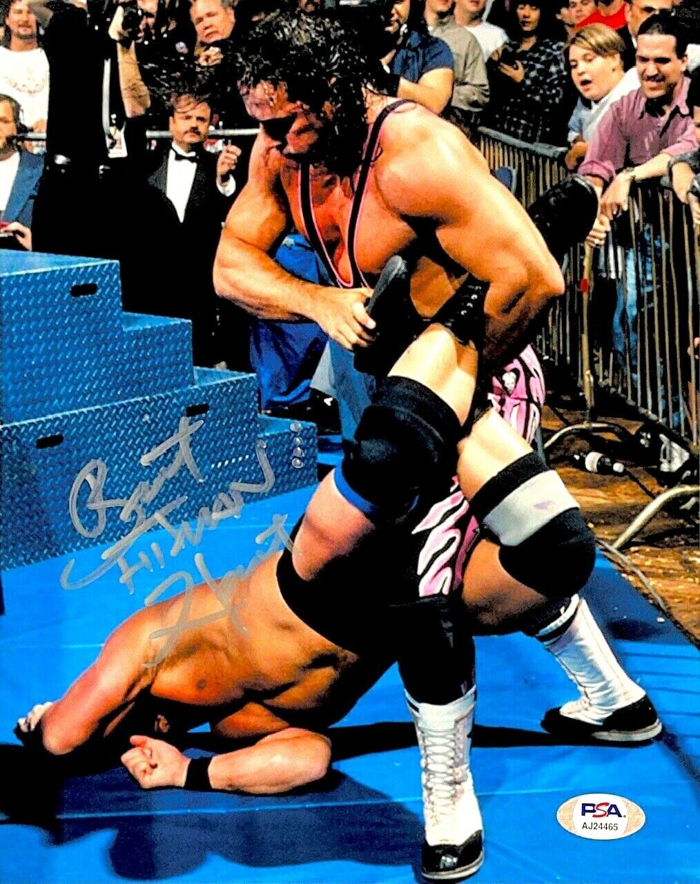 WWE BRET HART HAND SIGNED AUTOGRAPHED 8X10 WRESTLING Photo Poster painting WITH PSA DNA COA 6