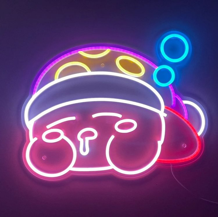 Custom Anime Neon Sign Kirby Neon Sign Kirby Decor Gaming Room Decor Japanese Neon Sign Neon Sign Bedroom Gift