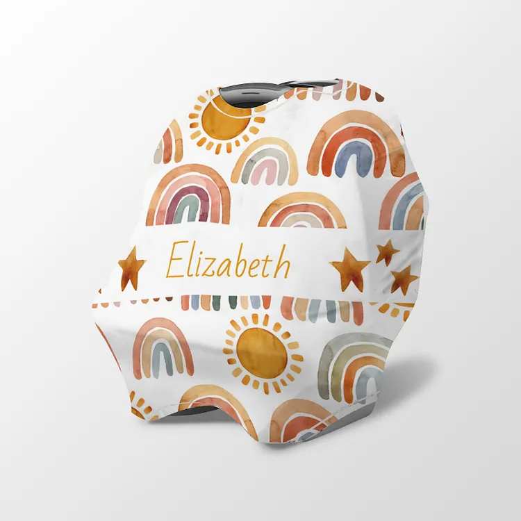 Personalized Rainbow Baby Car Seat Canopy| Canopyl188