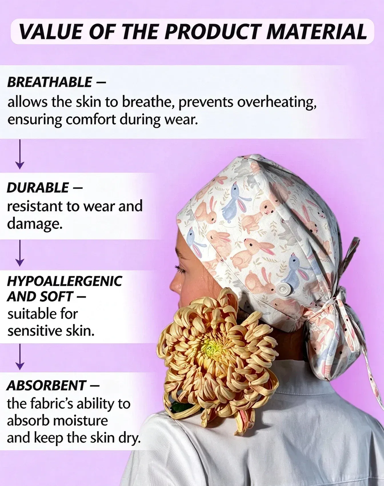 Adjustable Cotton Scrub Cap