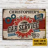 Nom personnalis&eacute;&nbsp;: service de voiture de garage - Panneaux en &eacute;tain m&eacute;tallique