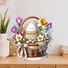 (US Only)2D Flat Easter Basket Egg DIY Desktop Diamond Art Kits Acrylic Diamond Art Decor