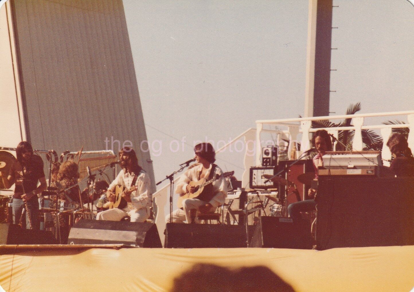 1970s Loggins + Messina IN CONCERT Found Photo Poster painting ANGEL STADIUM86 26