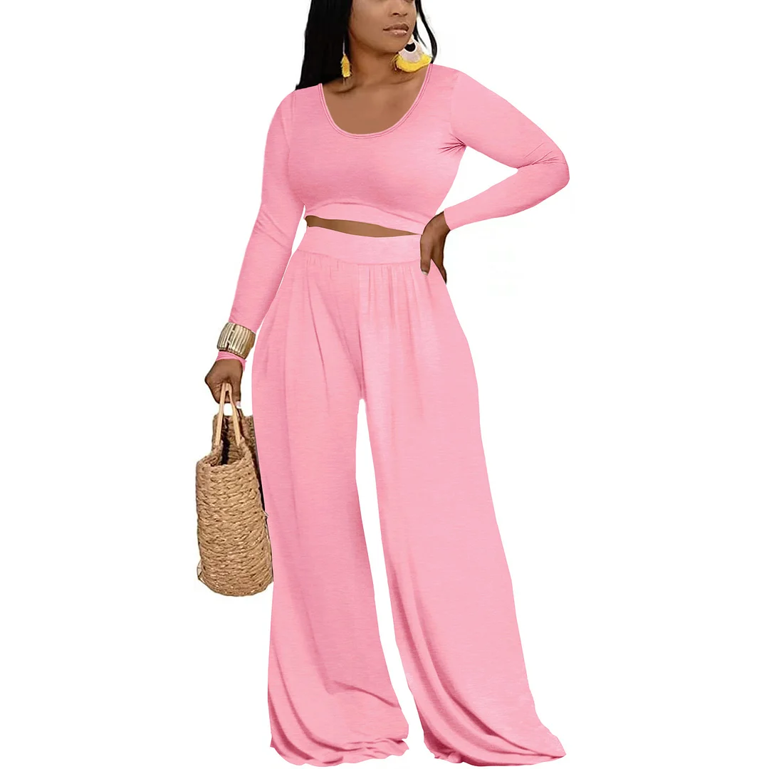 Pink Fashion Leisure Commute Sexy Loose Two Pieces | EGEMISS
