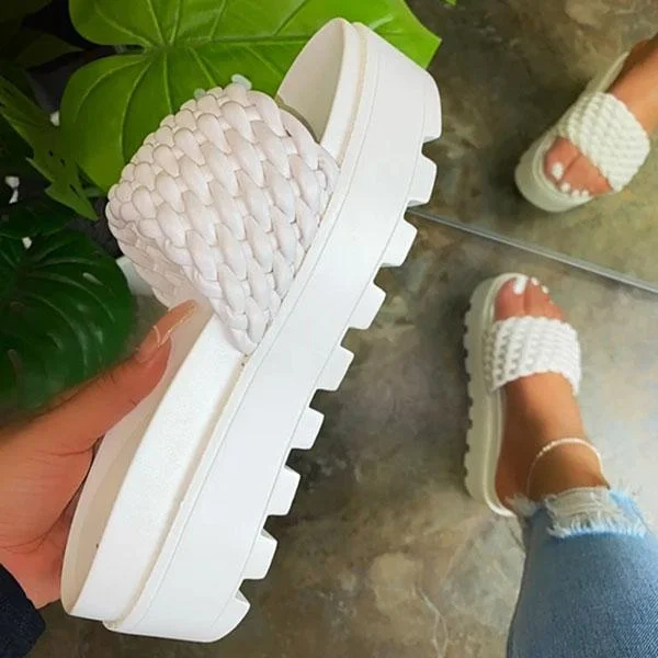 Summer Style Platform Woven Sandals Silppers