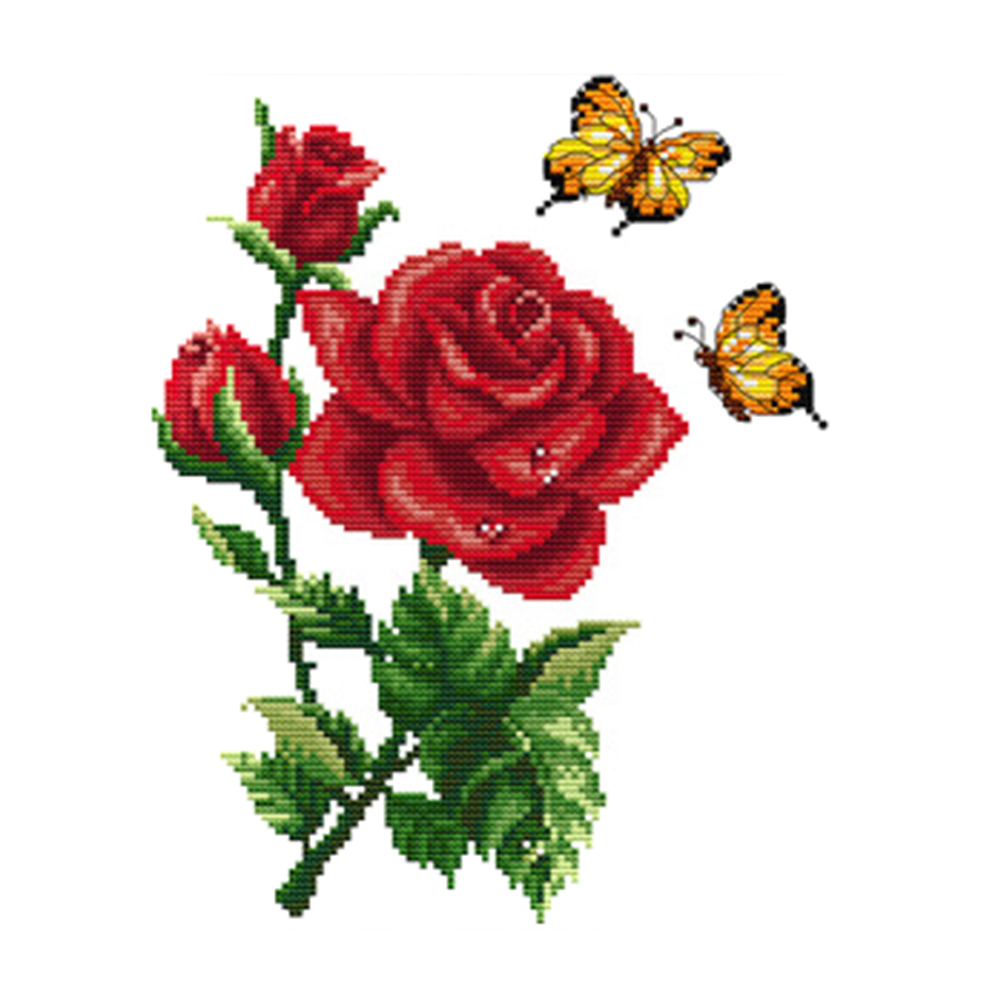 

Flower - 11CT Stamped Cross Stitch - 33*38CM, 501 Original