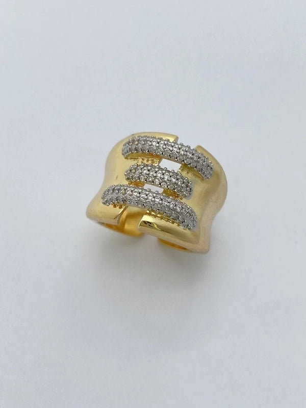 Vintage Style Classic Style Geometric Copper Zircon Mixed Metal Plating Open Rings
