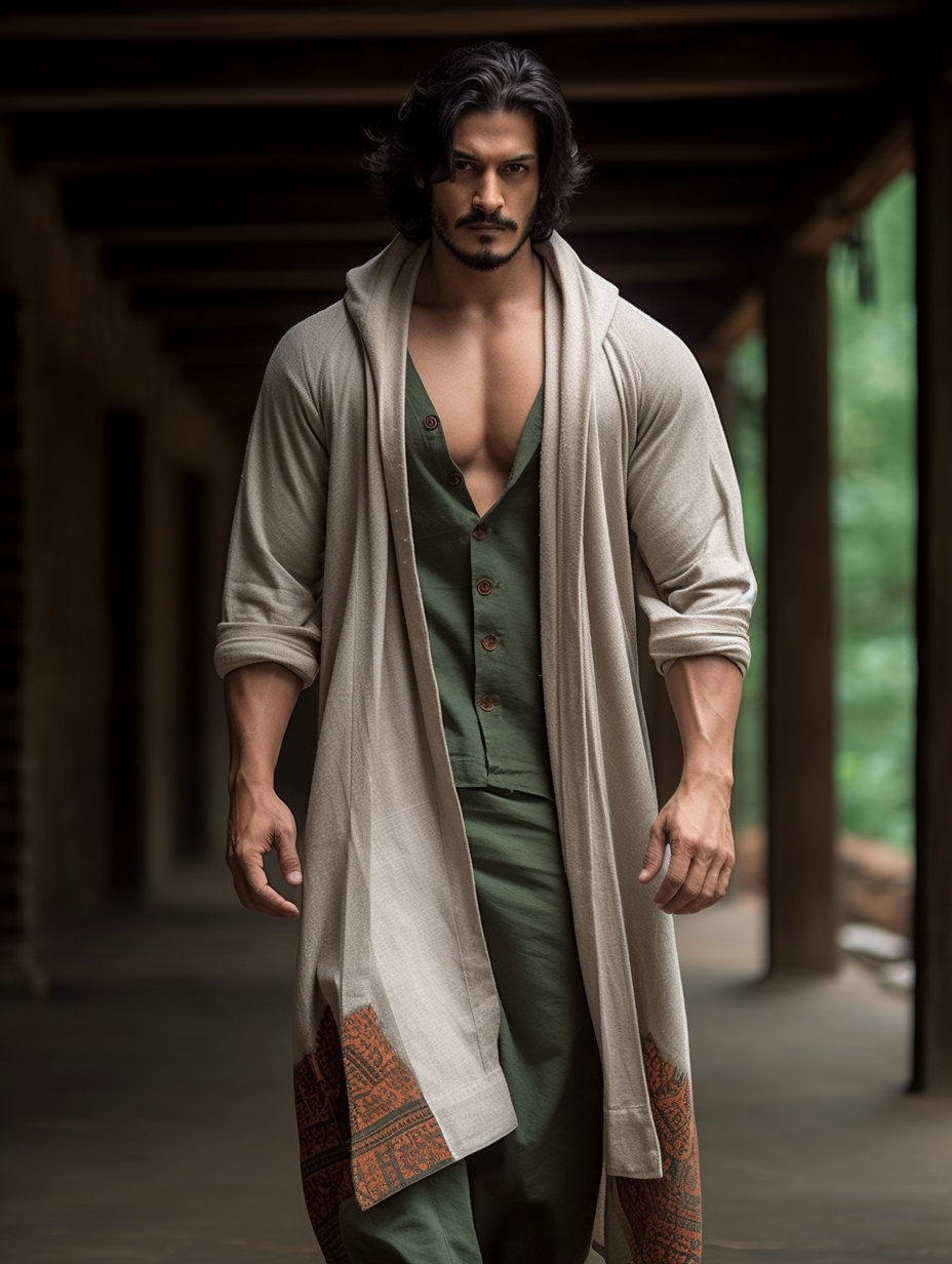 Men's Vintage Casual Beige Linen Hooded Long Sleeve Cardigan