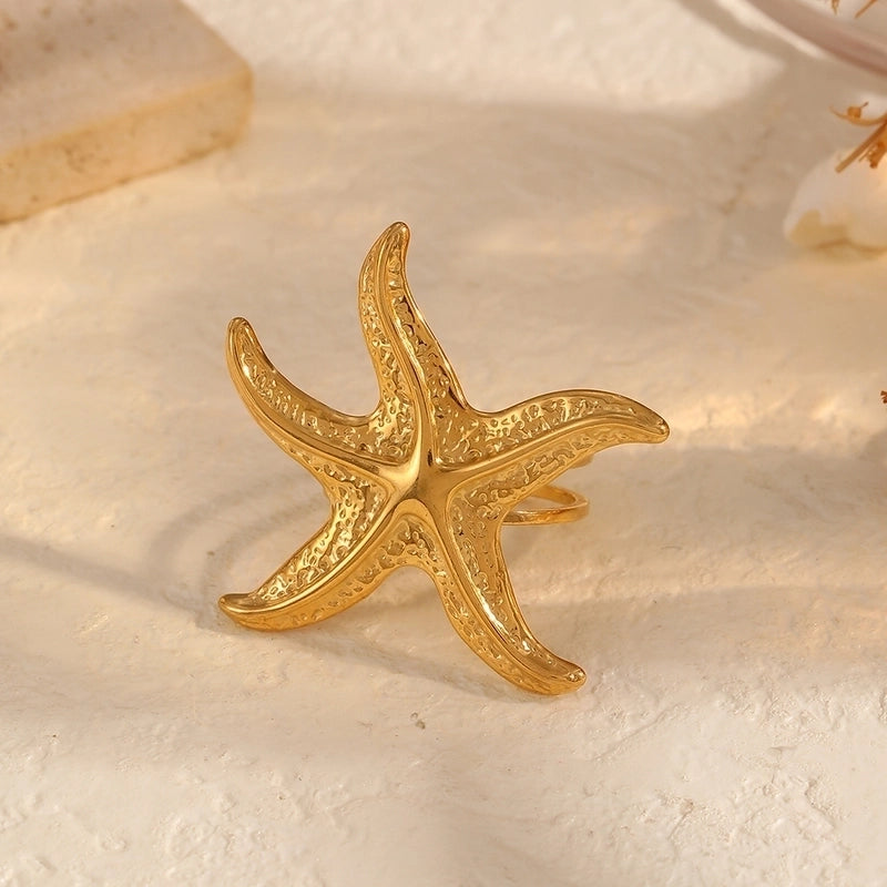 1 Piece Elegant Vintage Style Classic Style Irregular Circle Flower 304 Stainless Steel Open Rings