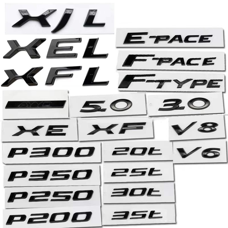 For Jaguar XE XF XJL XEL XFL E-PACE F-PACE F-TYPE 3.0 5.0 V6 V8 Emblem Sticker Badge  dxncar
