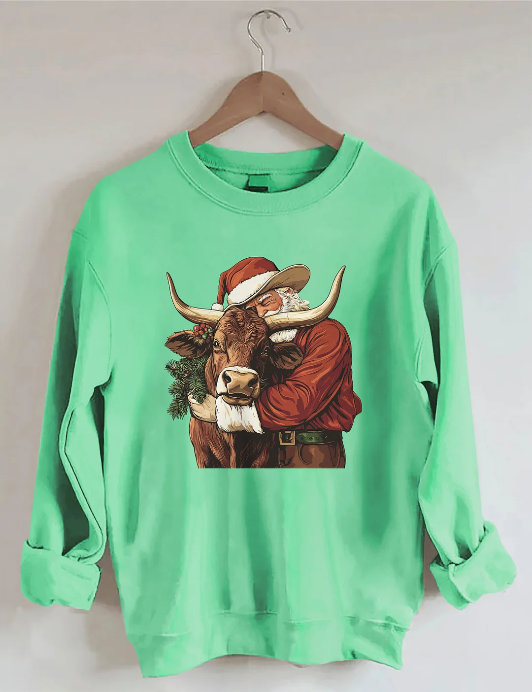 Cowboy Santa Western Roping Christmas Sweatshirt