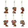6Pcs DIY Diamond Painting Indian Beauty Keychain