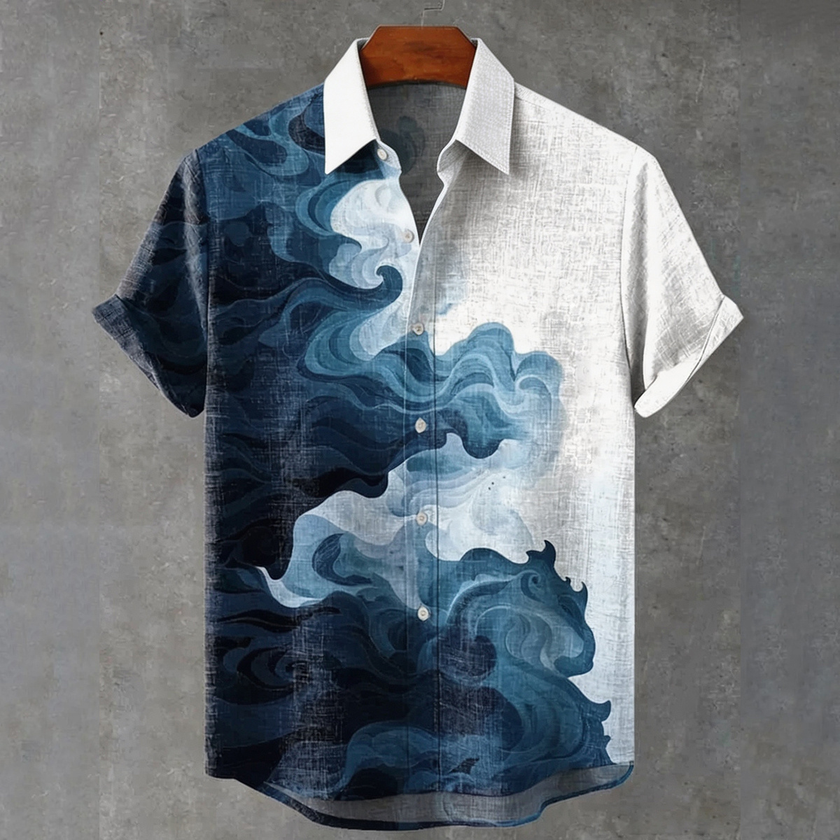 Waves Clouds Abstract Art Painting  Art Print Men's Short Sleeve  Shirt  artssus