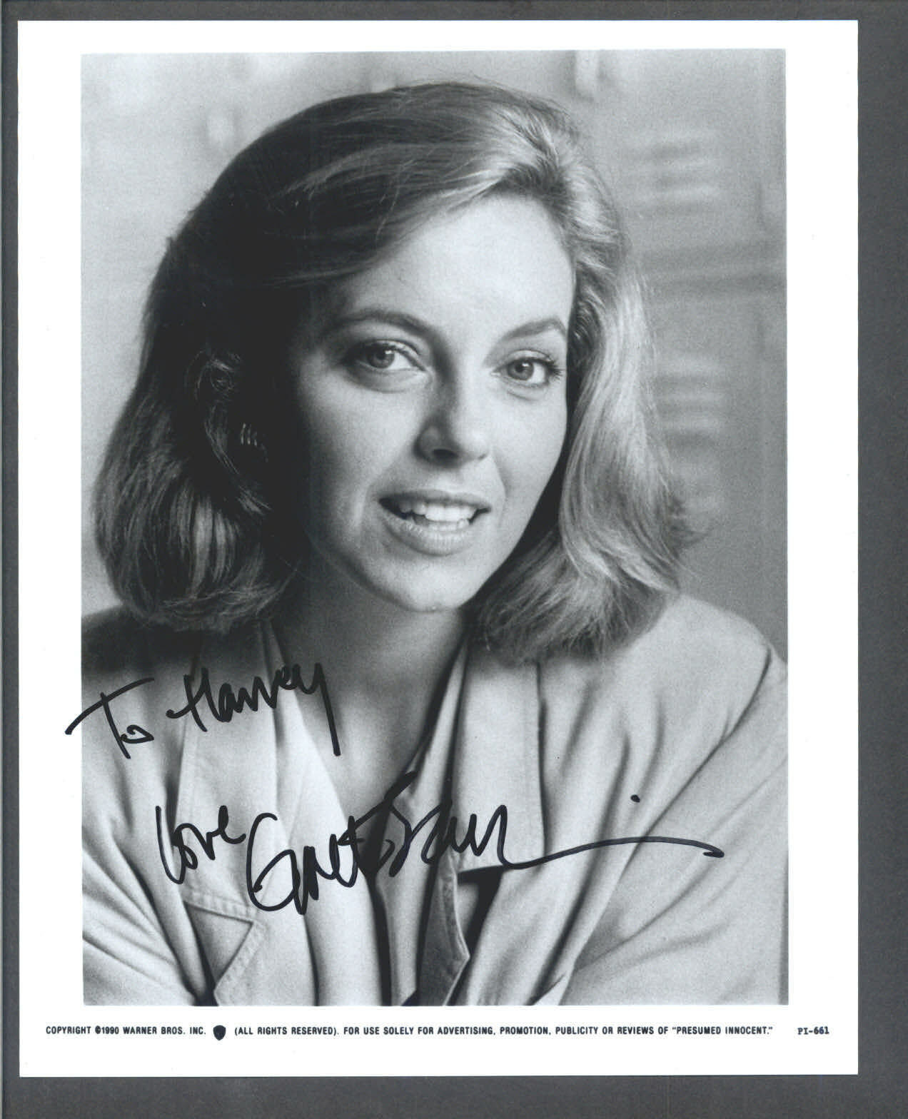 Greta Scacchi - 8x10 Signed Autograph Movie Still - Presumed Innocent